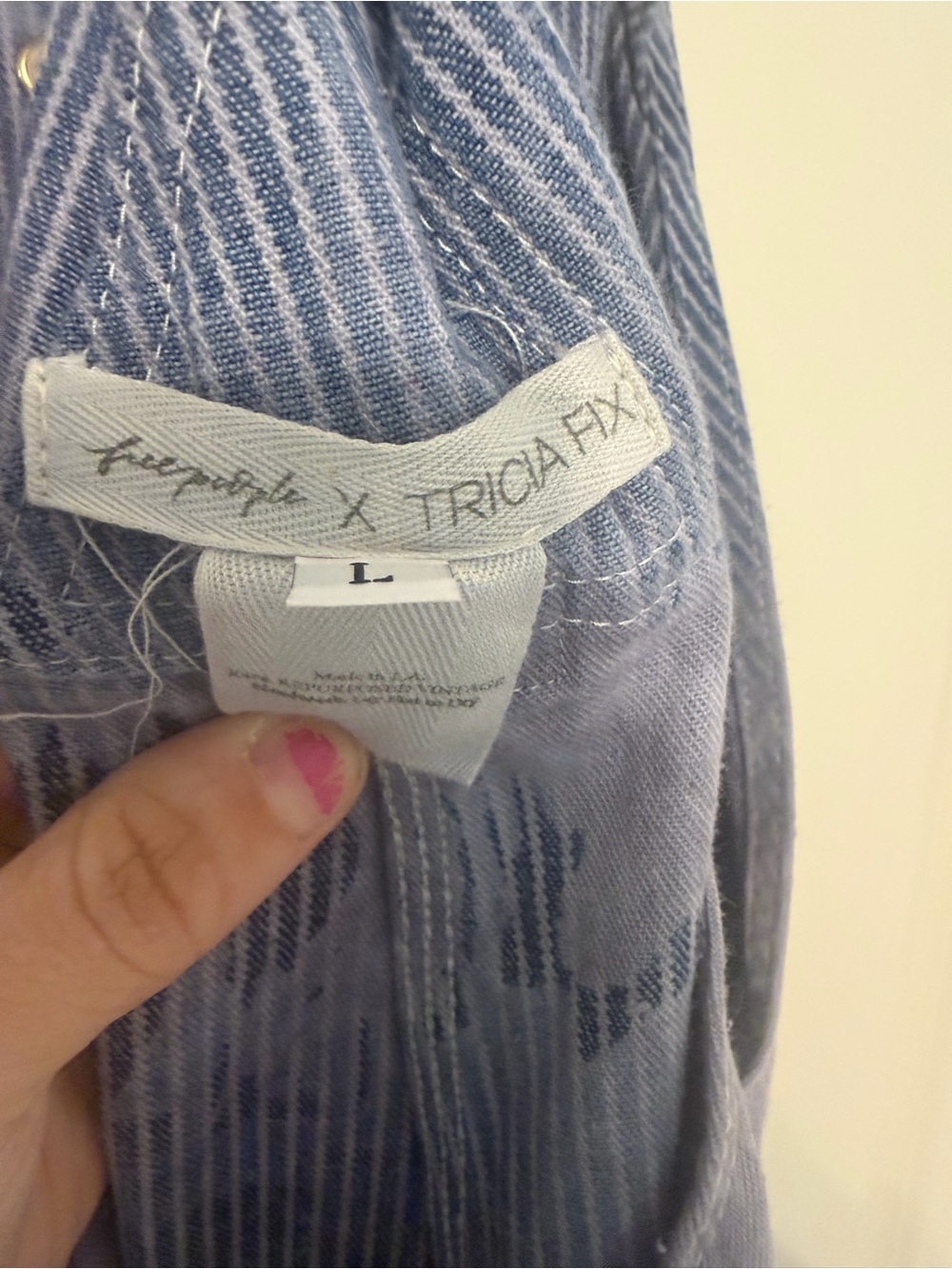 Free People Lavender Patchwork Lace Overalls - Picture 6 of 6